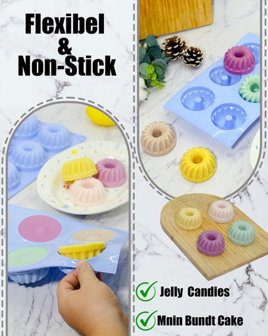 SmartKitch heritage Bundtlette mold with six cavities for bite-sized desserts.