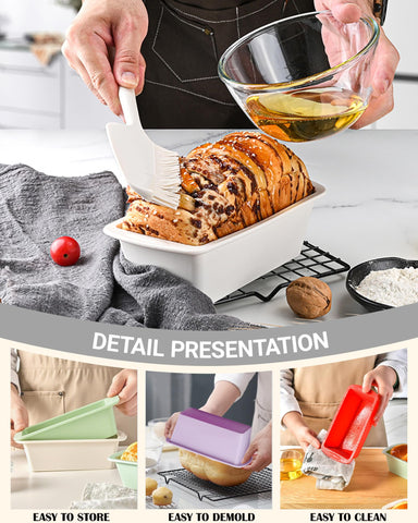 SmartKitch mini silicone bread pan oven-ready handles heat from oven to freezer.