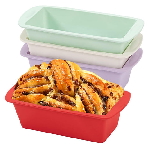SmartKitch mini silicone bread pan in red offers non-stick release for quick breads.