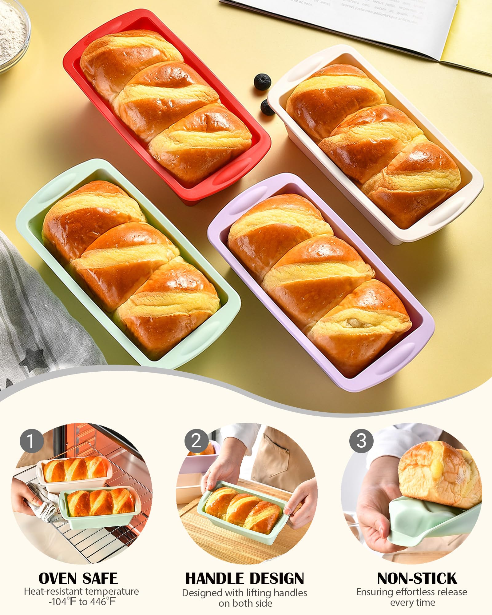SmartKitch mini silicone bread pan in white versatile for cake or loaf baking.