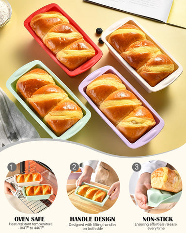 SmartKitch mini silicone bread pan in white versatile for cake or loaf baking.