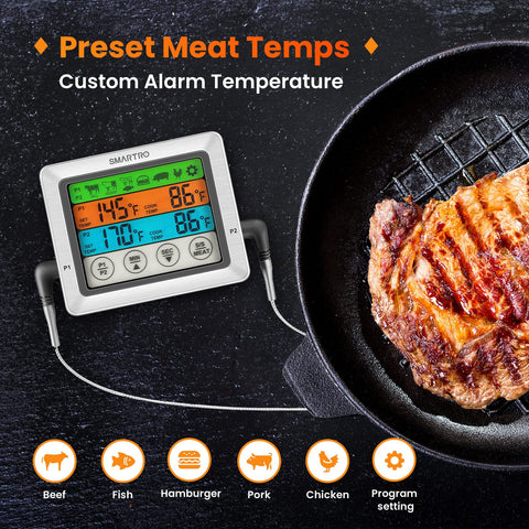 Commercial-grade waterproof probes withstand high heat for reliable readings.