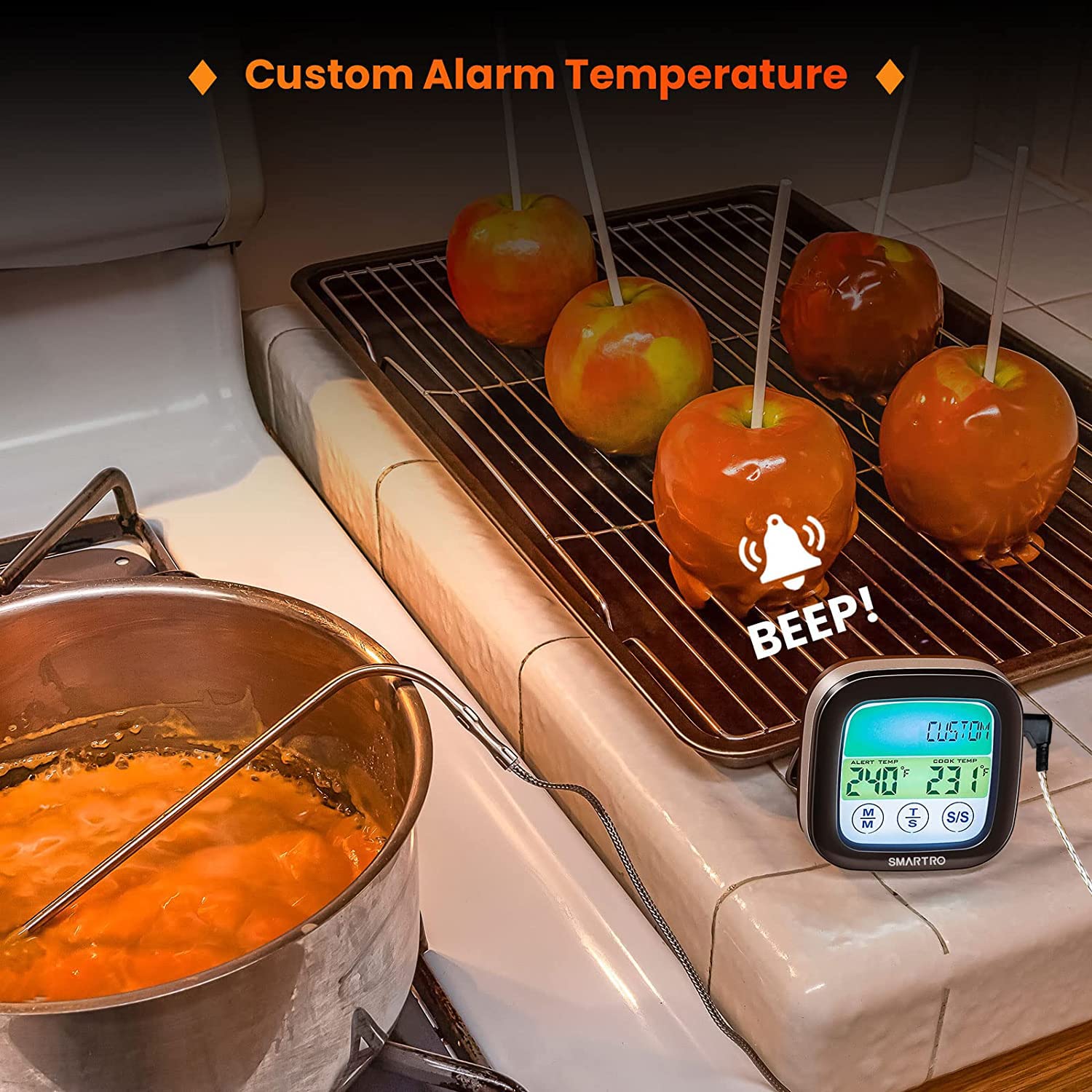 SMARTRO ST59 countdown timer alerts when cooking time ends.