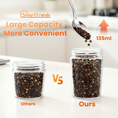 SmartTrends gravity grinders come in a colorful box with accessories.