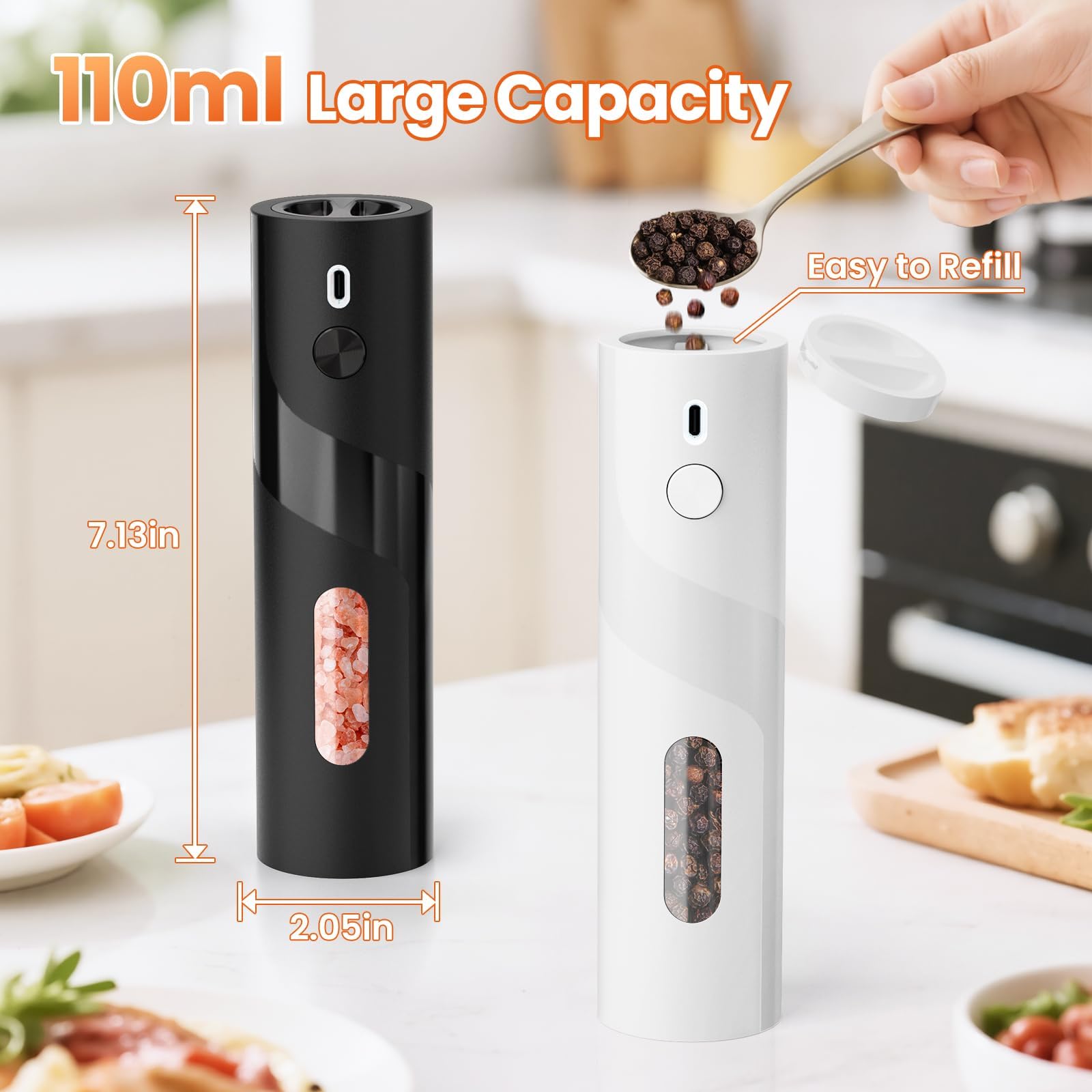 SmartTrends grinder showing large transparent window to monitor contents at a glance.