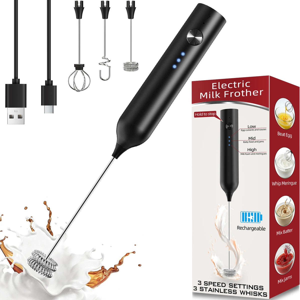 SmartTrends Milk Frother in a compact design for easy storage and quick frothed milk.