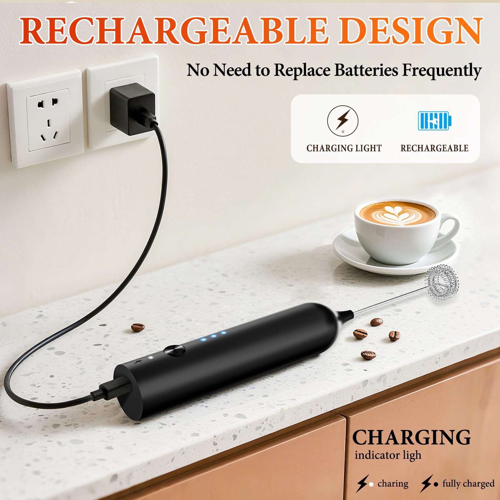 SmartTrends Milk Frother with removable whisks for versatile mixing.