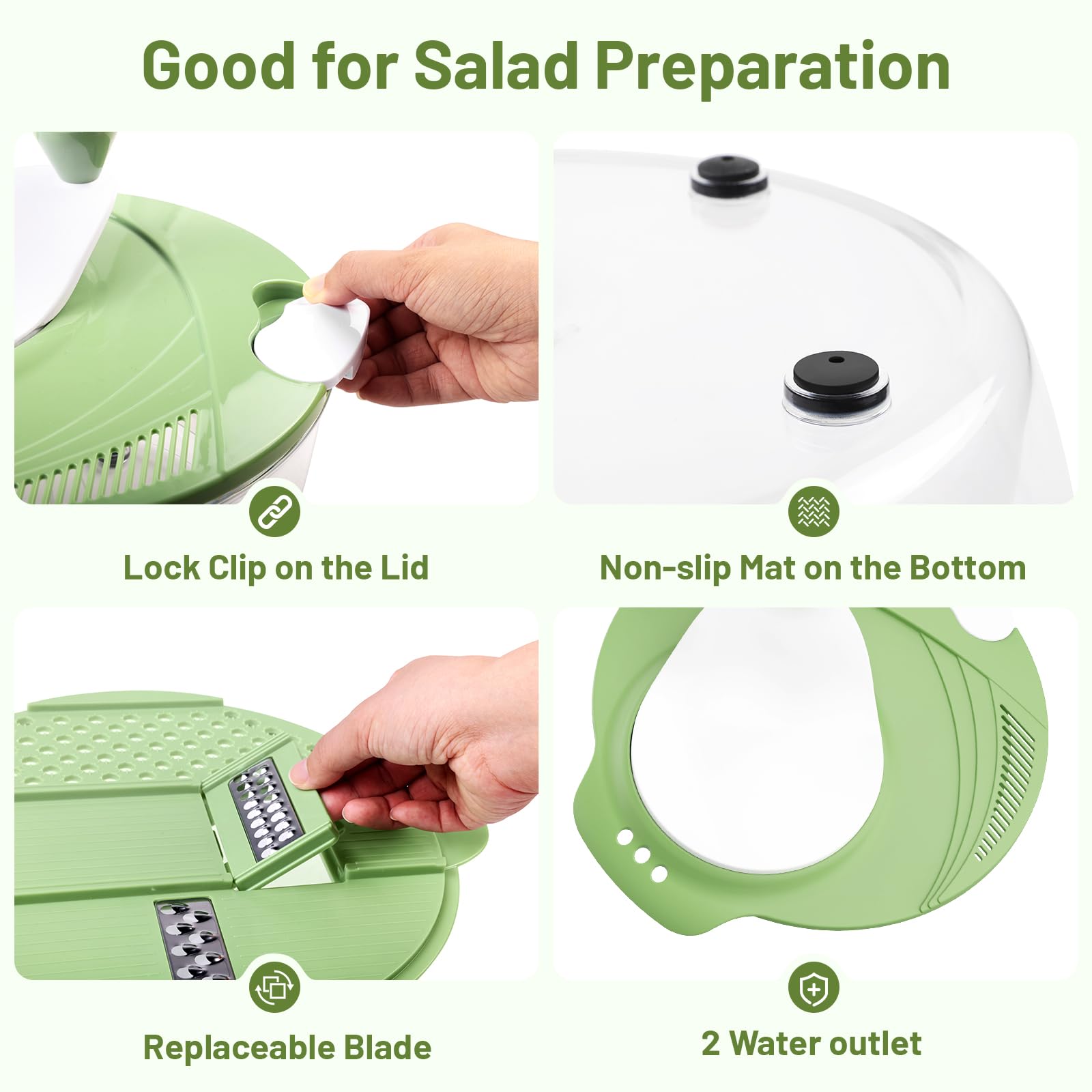 Secure lock clip on SmartTrends keeps lid and bowl together during spin.