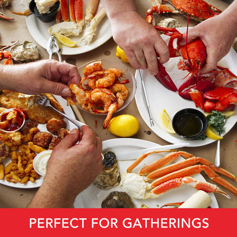 Smedley York dishwasher safe crackers simplify cleanup after seafood feasts.