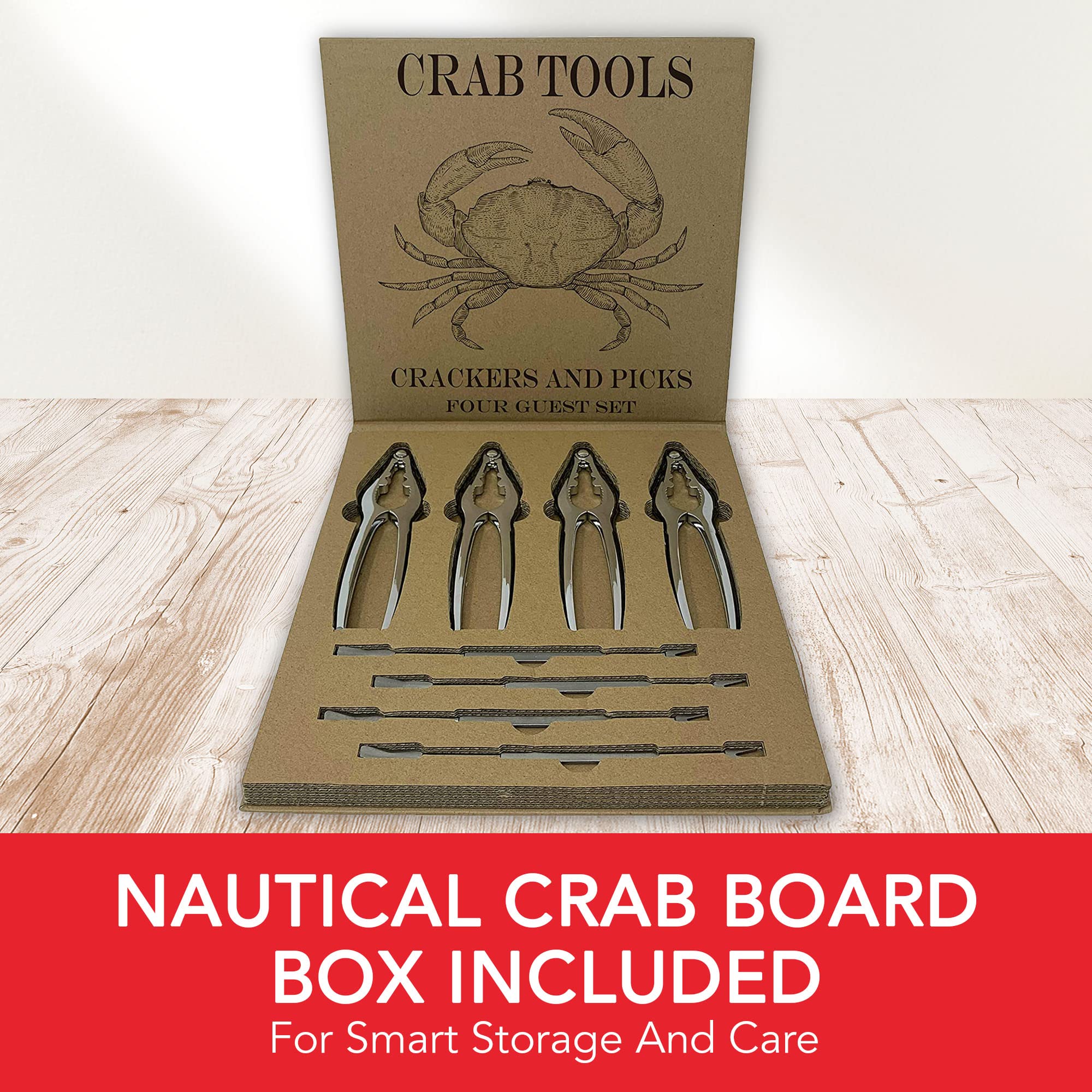 Smedley York seafood tool kit storage box keeps tools organized.
