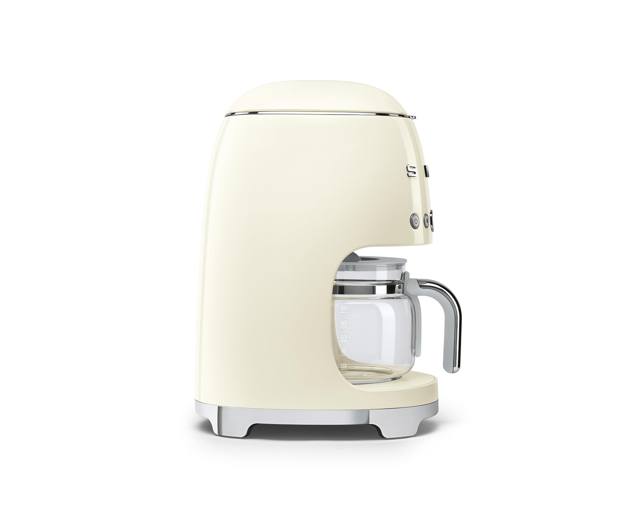Smeg 50's retro drip coffee machine keep-warm plate in cream maintaining heat