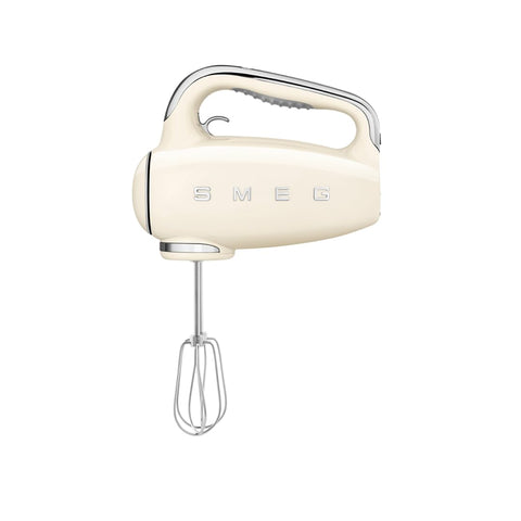 Smeg 50s Retro Hand Mixer with sleek aluminum body for stylish baking