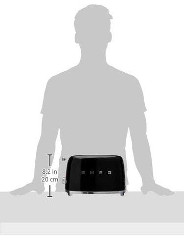 Smeg TSF01 compact footprint on a busy kitchen counter complements SMEG color collection.