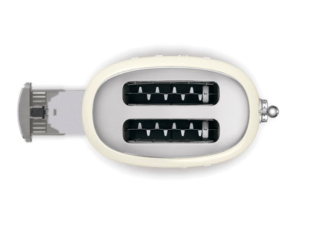 Smeg TSF01 non-slip feet stabilizing the toaster on the counter