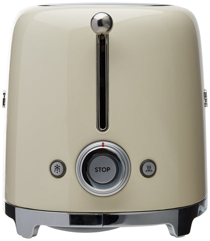 Smeg TSF02 cream 4-slice slots enable multiple toasts at once.