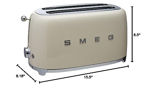 Smeg TSF02 cream removable crumb tray for easy cleaning.