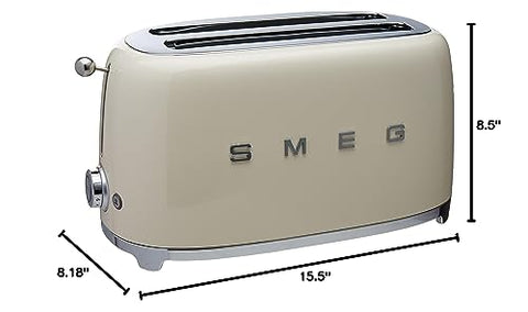 Smeg TSF02 cream removable crumb tray for easy cleaning.