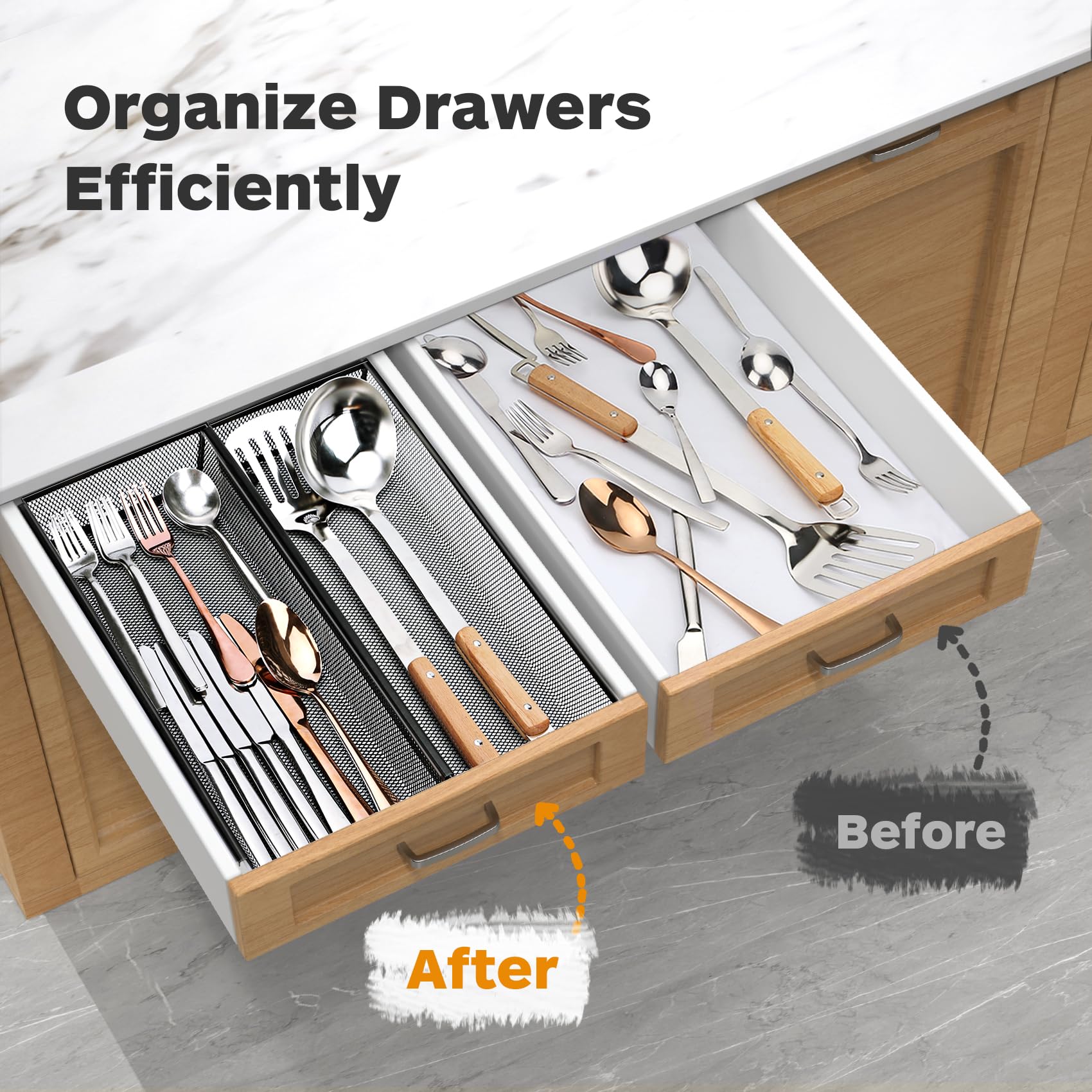 Smgmg non-slip feet secure the organizer during daily use.