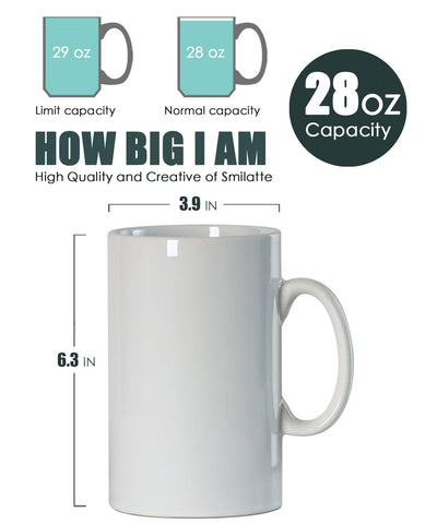 Smilatte 28oz ceramic mug on office desk setup
