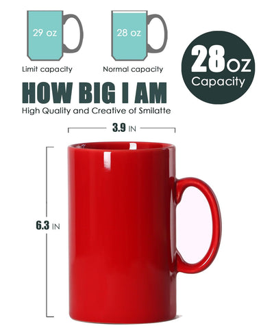 Smilatte 28oz extralarge ceramic mug side handle emphasizes comfortable grip