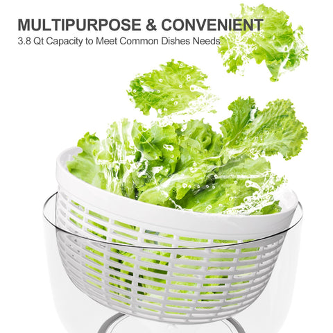 Smile mom salad spinner one-handed operation enables easy wringing and drying.