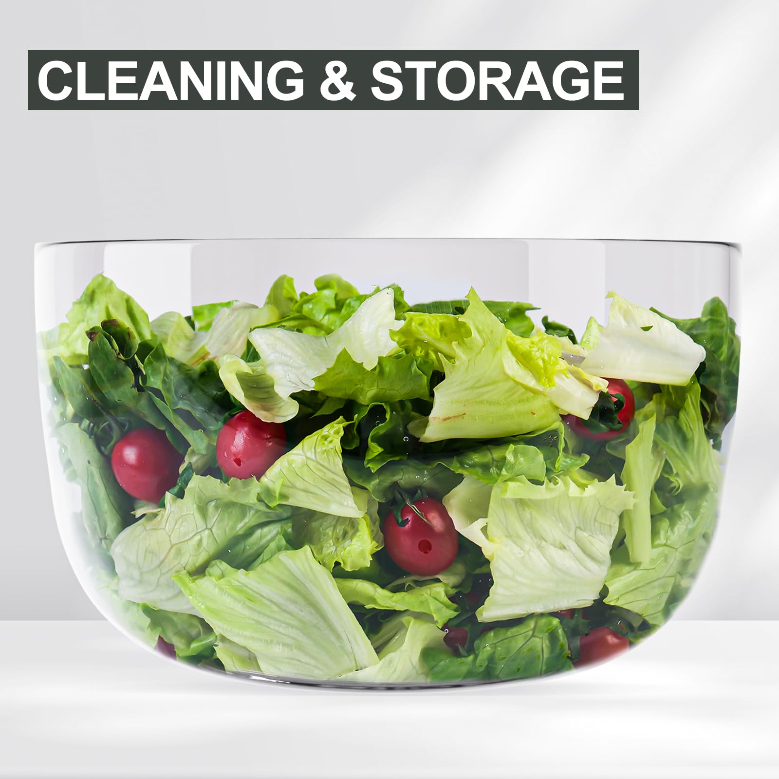 Smile mom salad spinner separate colander makes rinsing greens efficient.