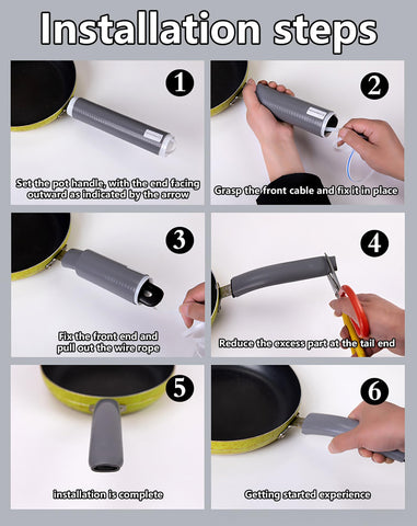 Smilelife silicone handle sleeve shows universal fit on different pan handles