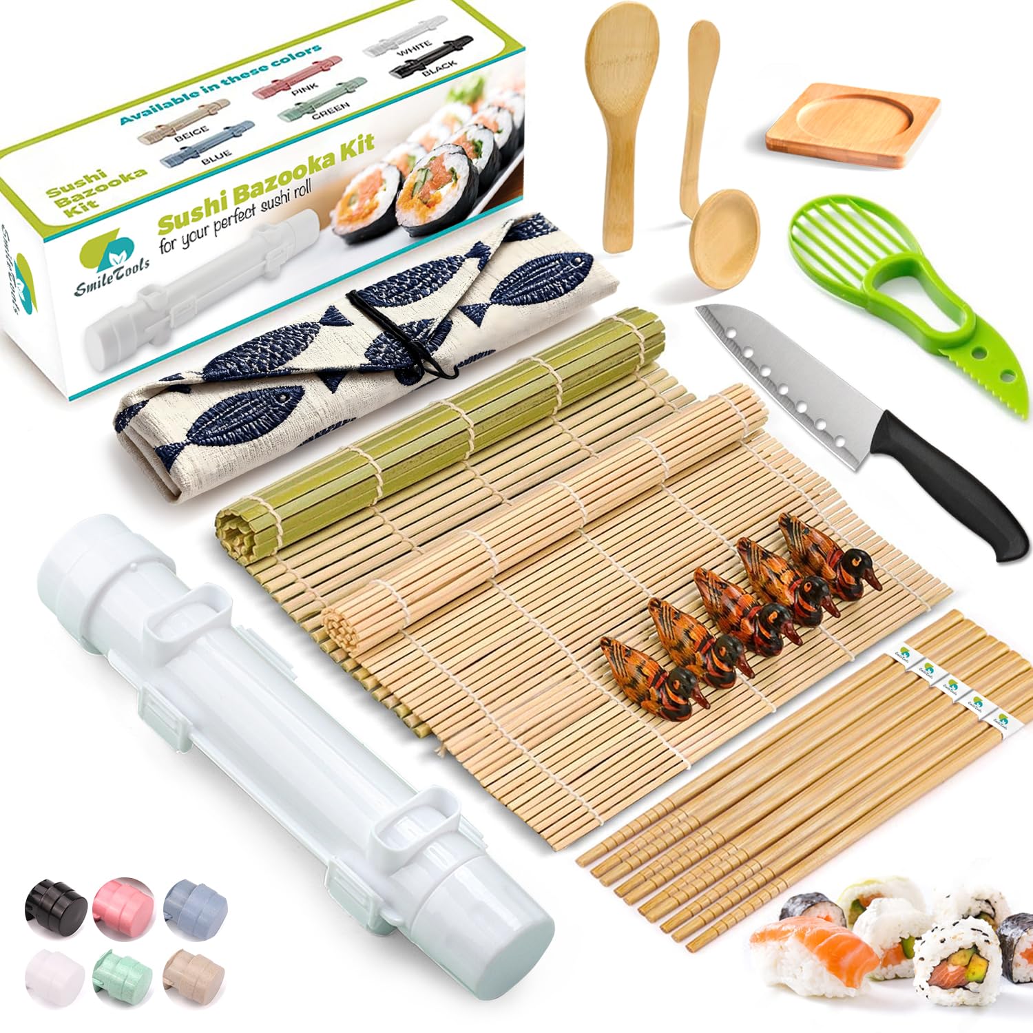 SmileTools bamboo sushi mats for easy, even rolls at home