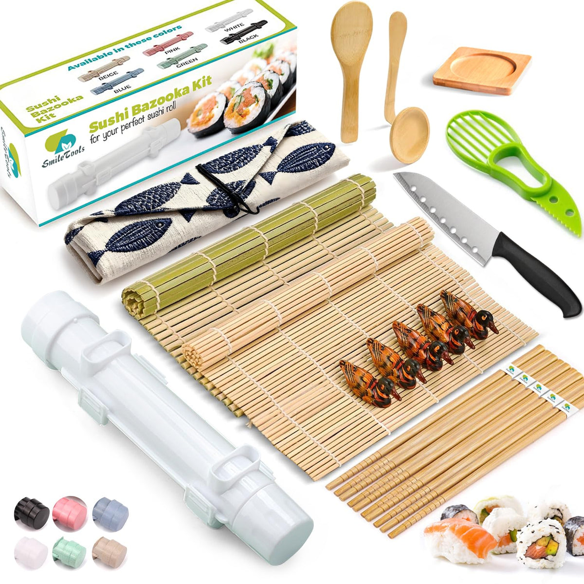 SmileTools bamboo sushi mats for easy, even rolls at home