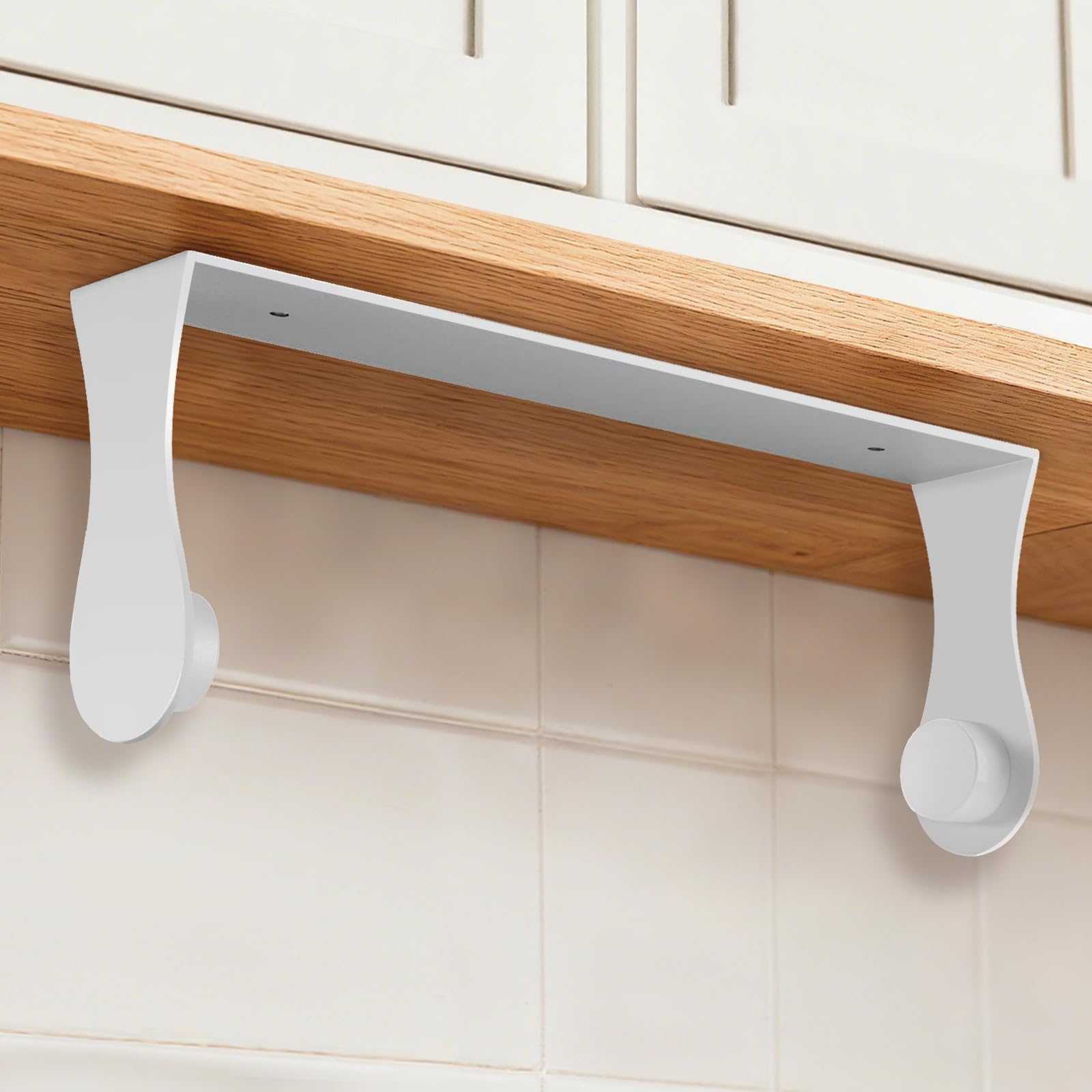 Smipam paper towel holder under cabinet white wall mount for easy access