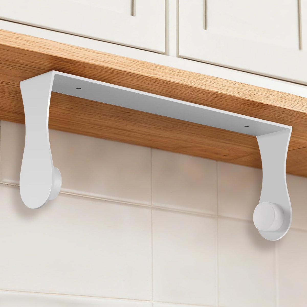 Smipam paper towel holder under cabinet white wall mount for easy access