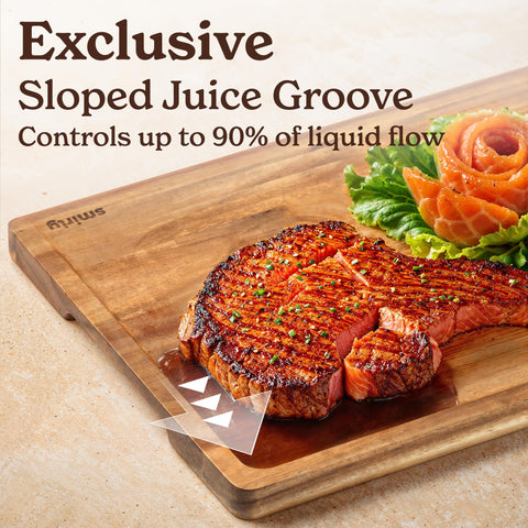 SMIRLY 3-pack cutting boards with holder for organized kitchen prep.