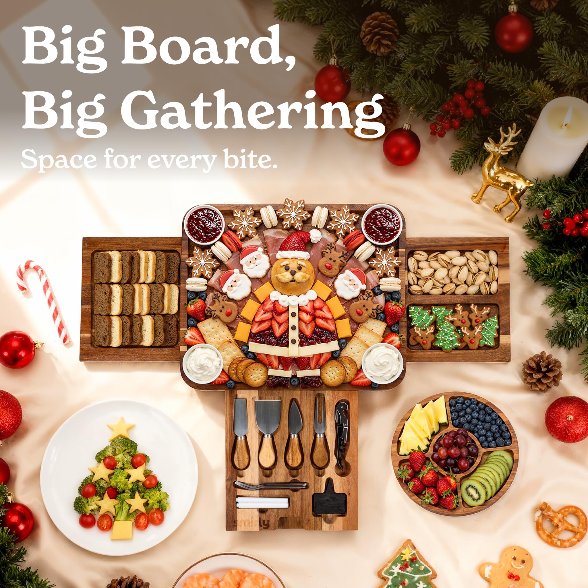 3-sided SMIRLY board displaying creative platter options.