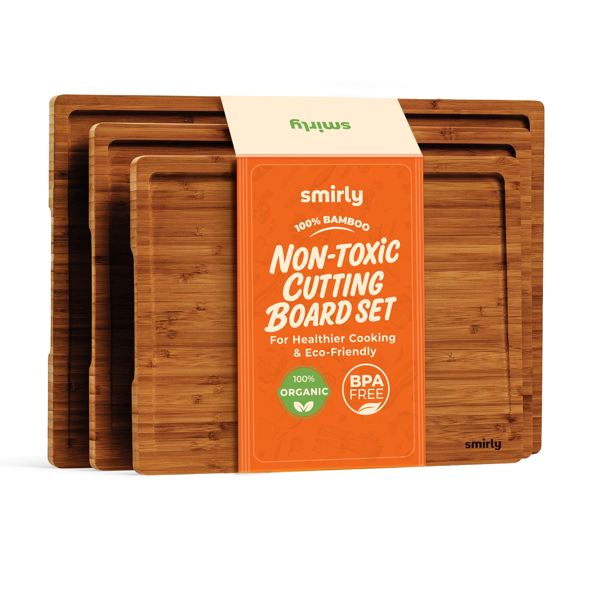 Smirly small bamboo cutting board with handle for precise, comfortable chopping