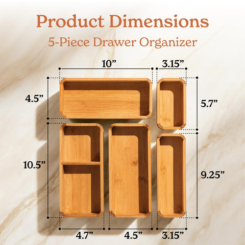 SMIRLY bamboo drawer dividers multi-use demonstrates tidy separation in any drawer.