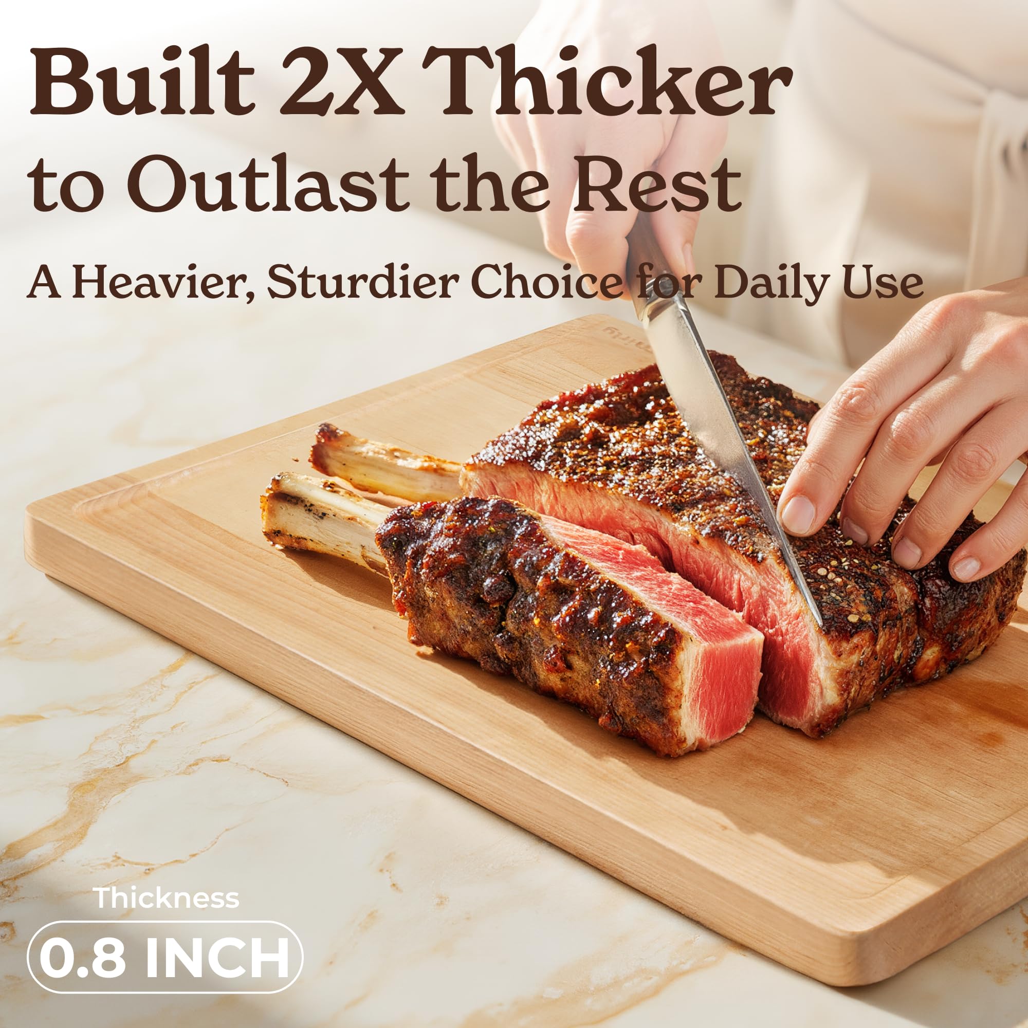 SMIRLY birch cutting board medium ideal for mid-size tasks.