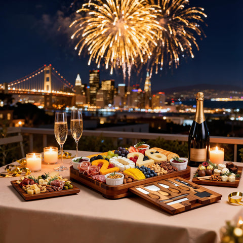 SMIRLY charcuterie board bowls and accessories arranged for variety.