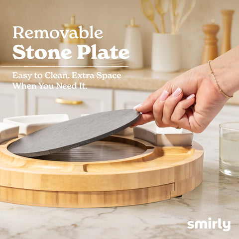 SMIRLY charcuterie board four ceramic bowls for dips and toppings