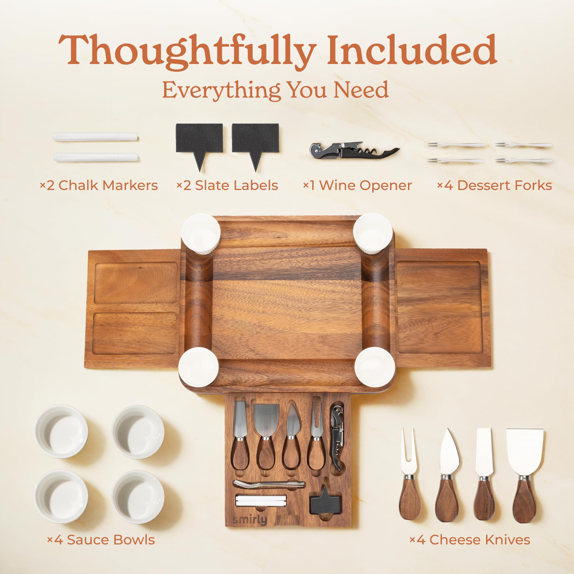 SMIRLY board grooves for bread and cookies to keep displays neat