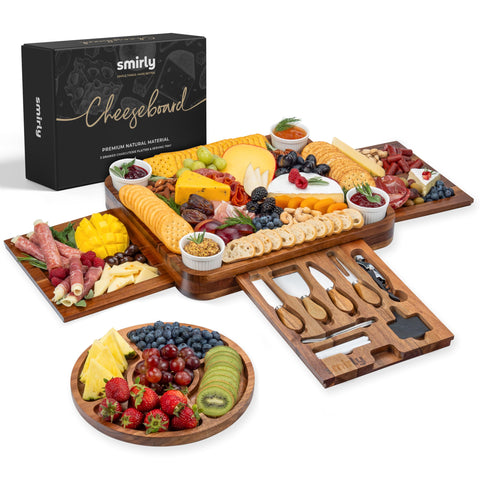 SMIRLY large acacia charcuterie board as an elegant centerpiece.