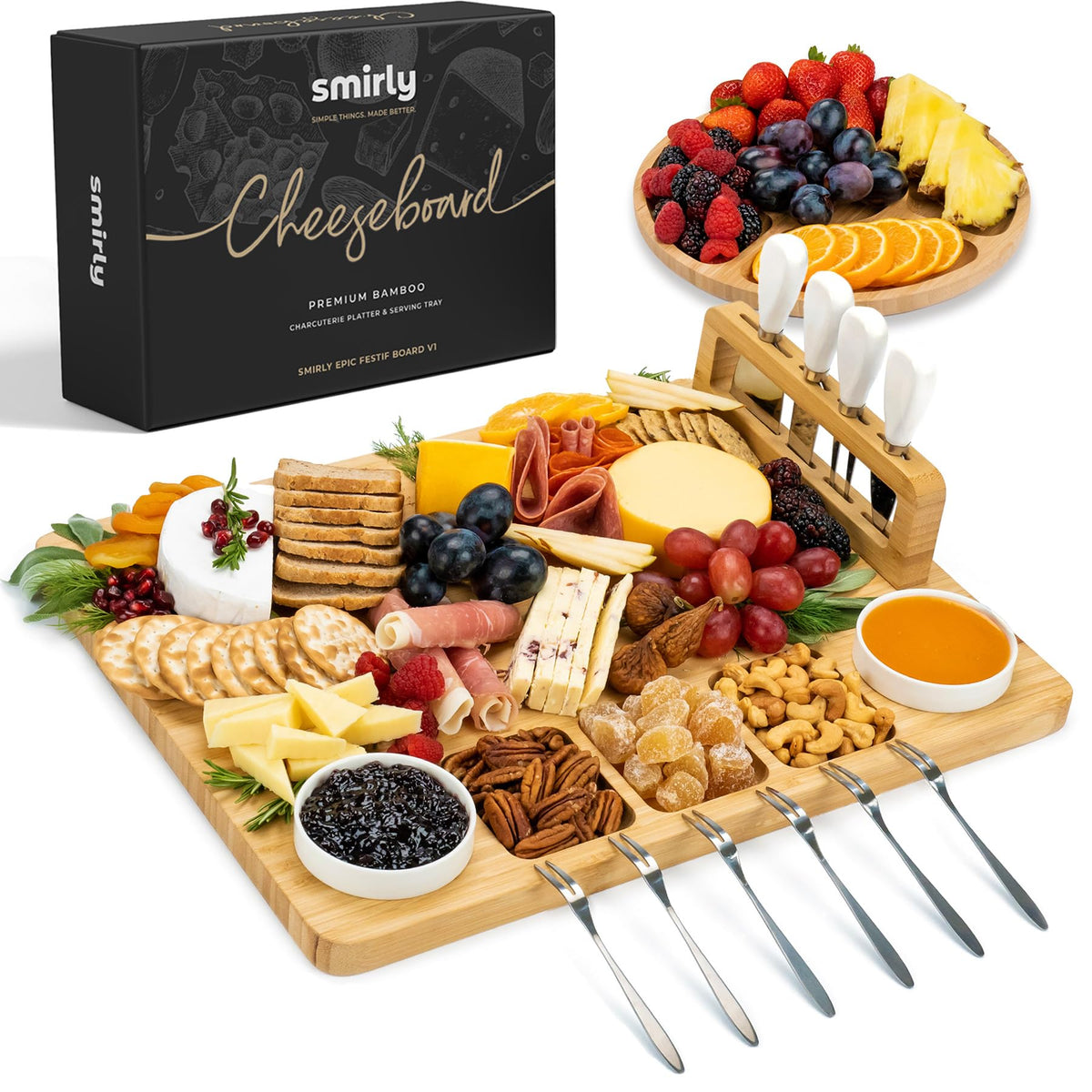 SMIRLY Charcuterie Board Set accessories for stylish serving and easy host setup.
