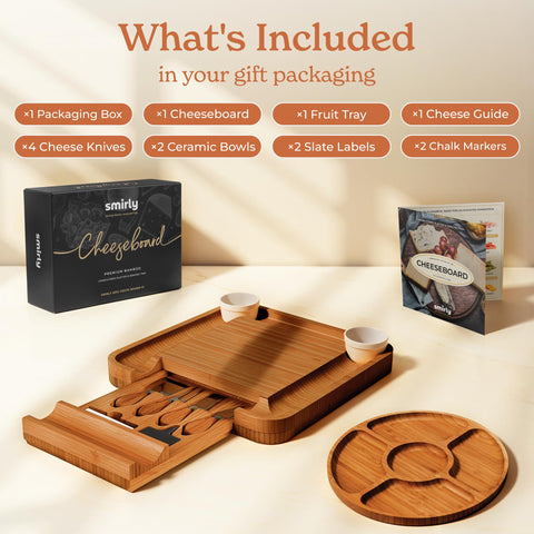 SMIRLY cheese accessories set arranged on board for a professional spread