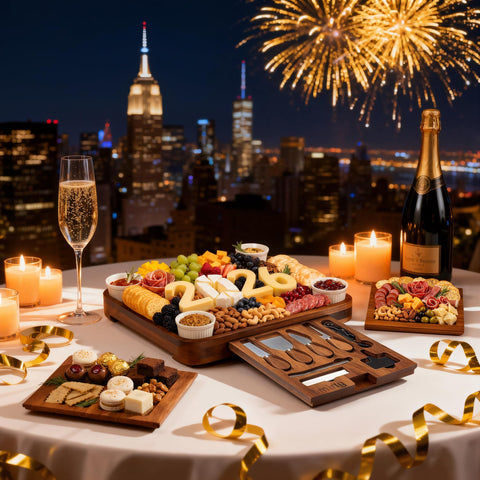 SMIRLY decorative gift box with cheese board set, ideal housewarming gift