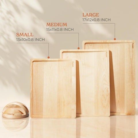 SMIRLY cutting board reversible design doubles board life.
