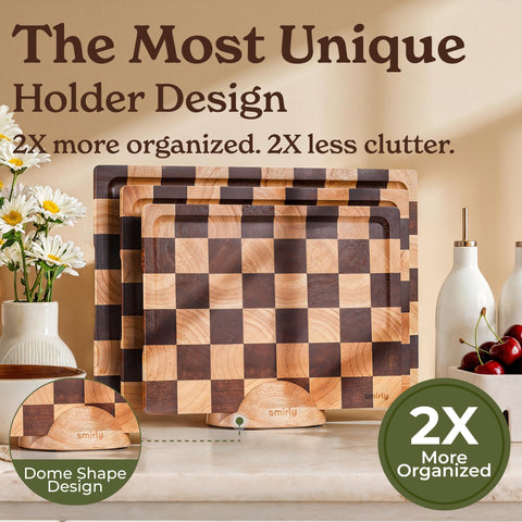 SMIRLY cutting-board reversible design enables extended board life