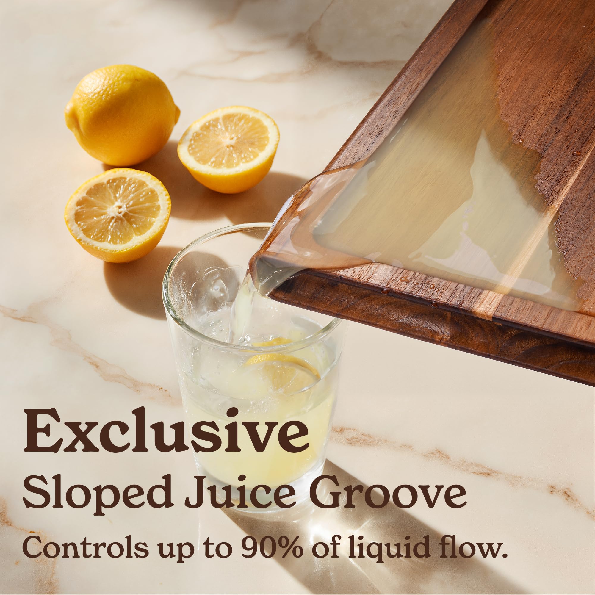 Smirly knife-friendly surface protects blades during chopping and slicing.