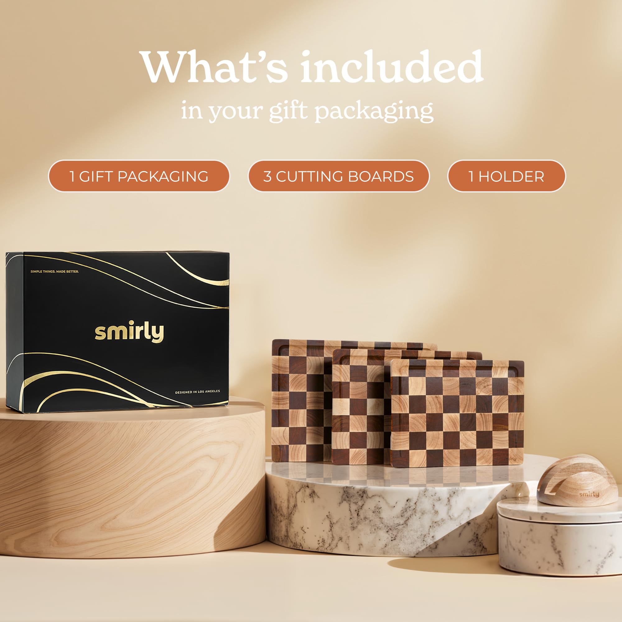 SMIRLY end grain board protects knife blades during slicing