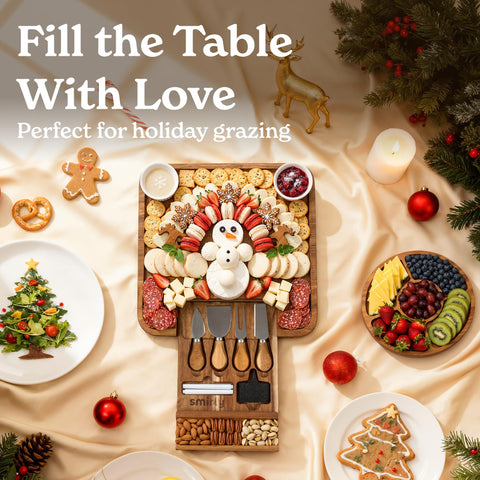 SMIRLY matching fruit tray with acacia board expands display options.