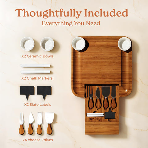 Grooves for bread and cookies on SMIRLY board keeping items organized