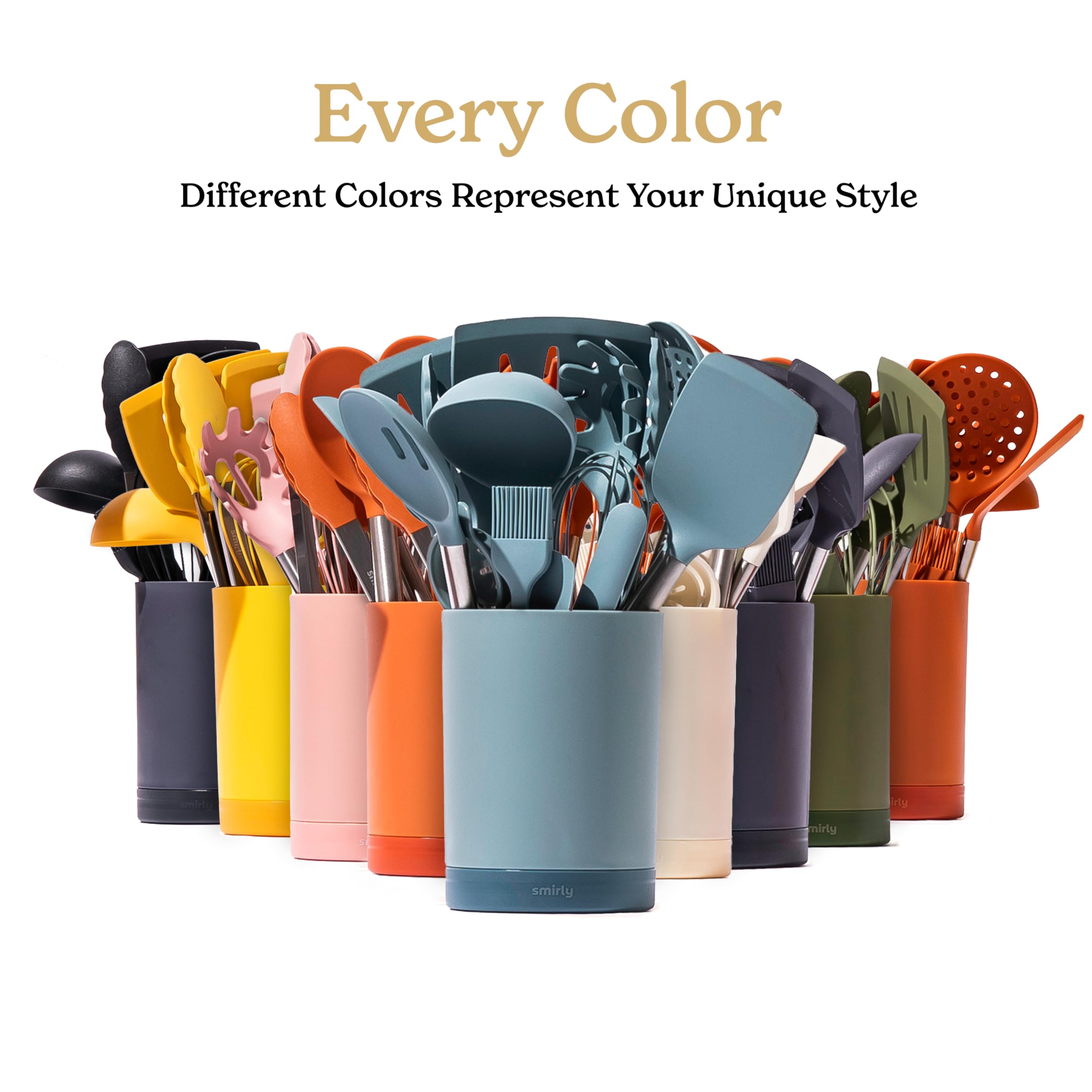 SMIRLY kitchen gadget collection in a compact holder for storage